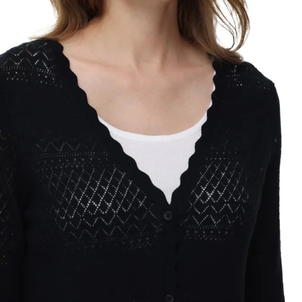 Frye Women's Pointelle button front Cardigan nwt - Picture 5 of 7